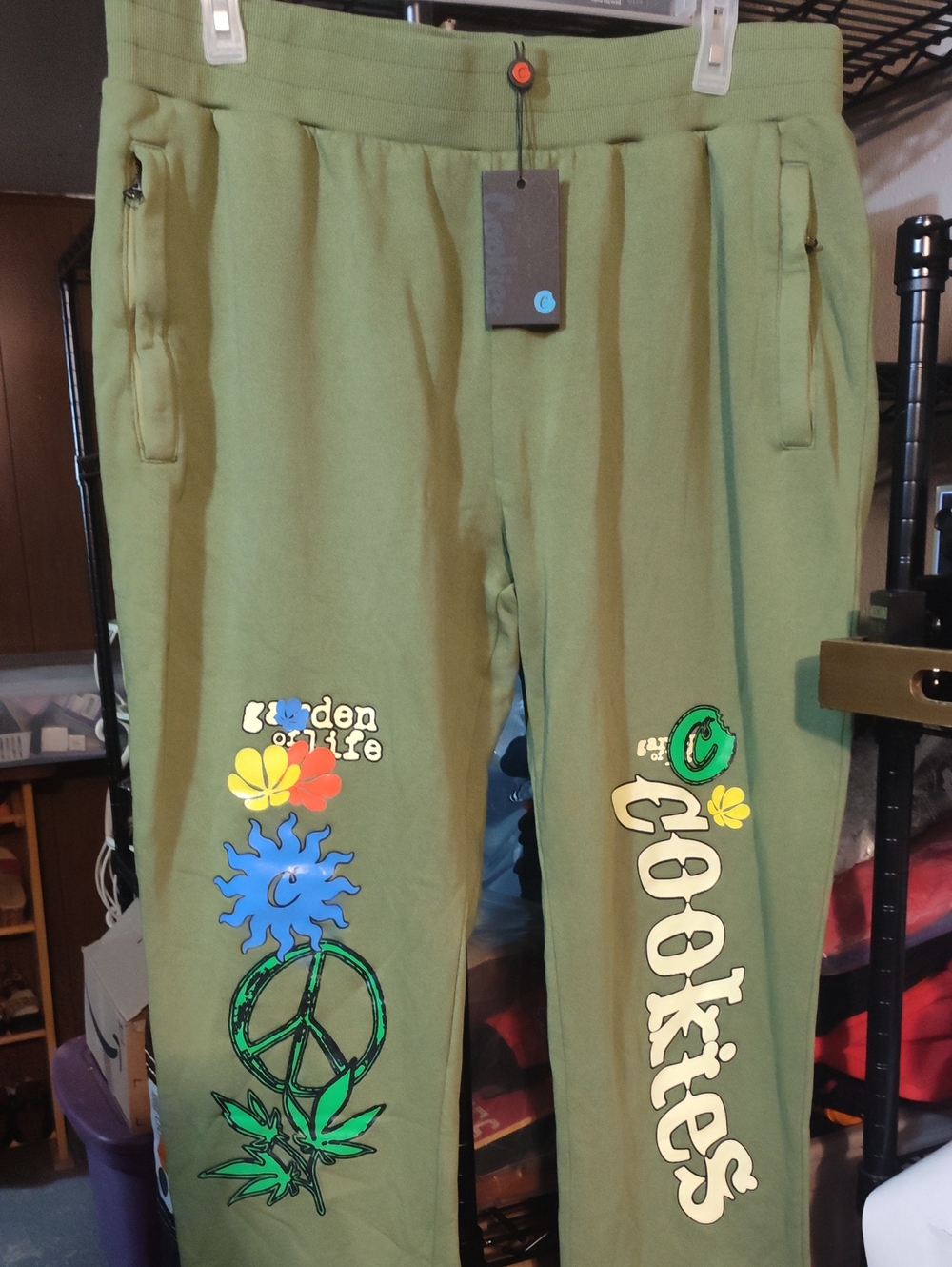 Cookies Men's Olive Green Graphic Sweatpants BNWT 3X